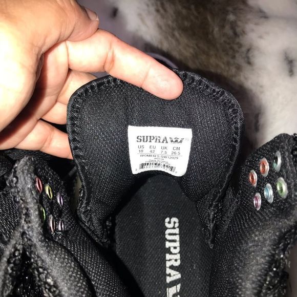 ❤️make a deal sale ❤️ SUPRA black sequence  high-top - Picture 7 of 8